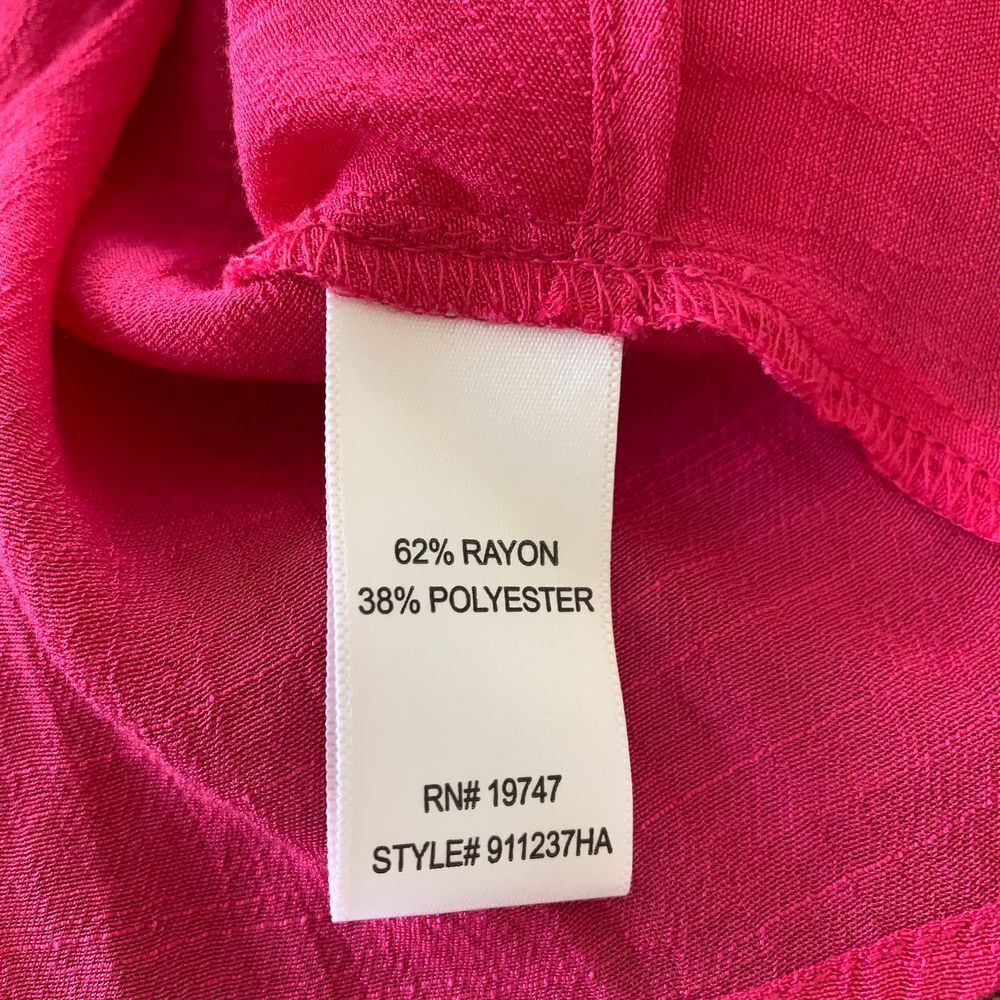 Counterparts NWT Pink Flutter Sleeve V-Neck Asymmetrical‎ Spring Blouse Size SM - Picture 5 of 8